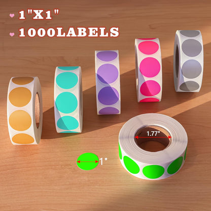 1 inch Round Clear Circle Dot Sticker 1000pcs Transparent Adhesive Label | 2.5cm Sticky Dots Label for Envelope, Cosmetic Box, Gift Bag, Translucent Wafer Package Seals, Safe Material
