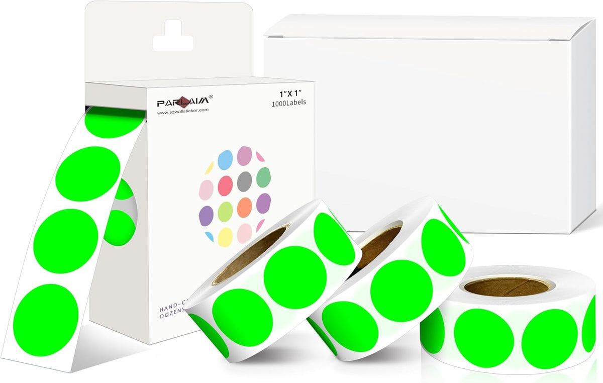 1 inch Round Clear Circle Dot Sticker 1000pcs Transparent Adhesive Label | 2.5cm Sticky Dots Label for Envelope, Cosmetic Box, Gift Bag, Translucent Wafer Package Seals, Safe Material