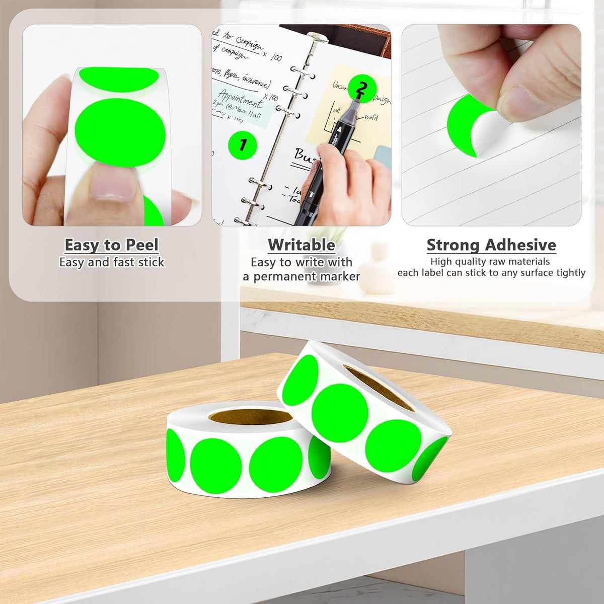 1 inch Round Clear Circle Dot Sticker 1000pcs Transparent Adhesive Label | 2.5cm Sticky Dots Label for Envelope, Cosmetic Box, Gift Bag, Translucent Wafer Package Seals, Safe Material