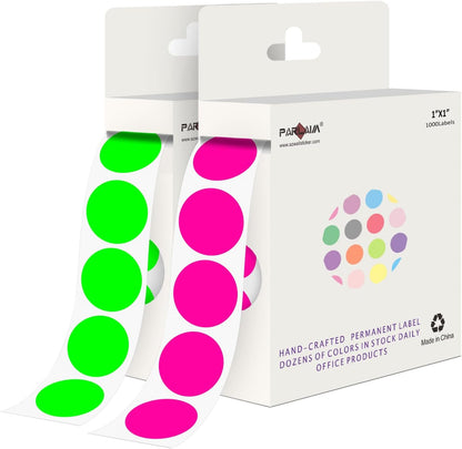 1 inch Round Clear Circle Dot Sticker 1000pcs Transparent Adhesive Label | 2.5cm Sticky Dots Label for Envelope, Cosmetic Box, Gift Bag, Translucent Wafer Package Seals, Safe Material