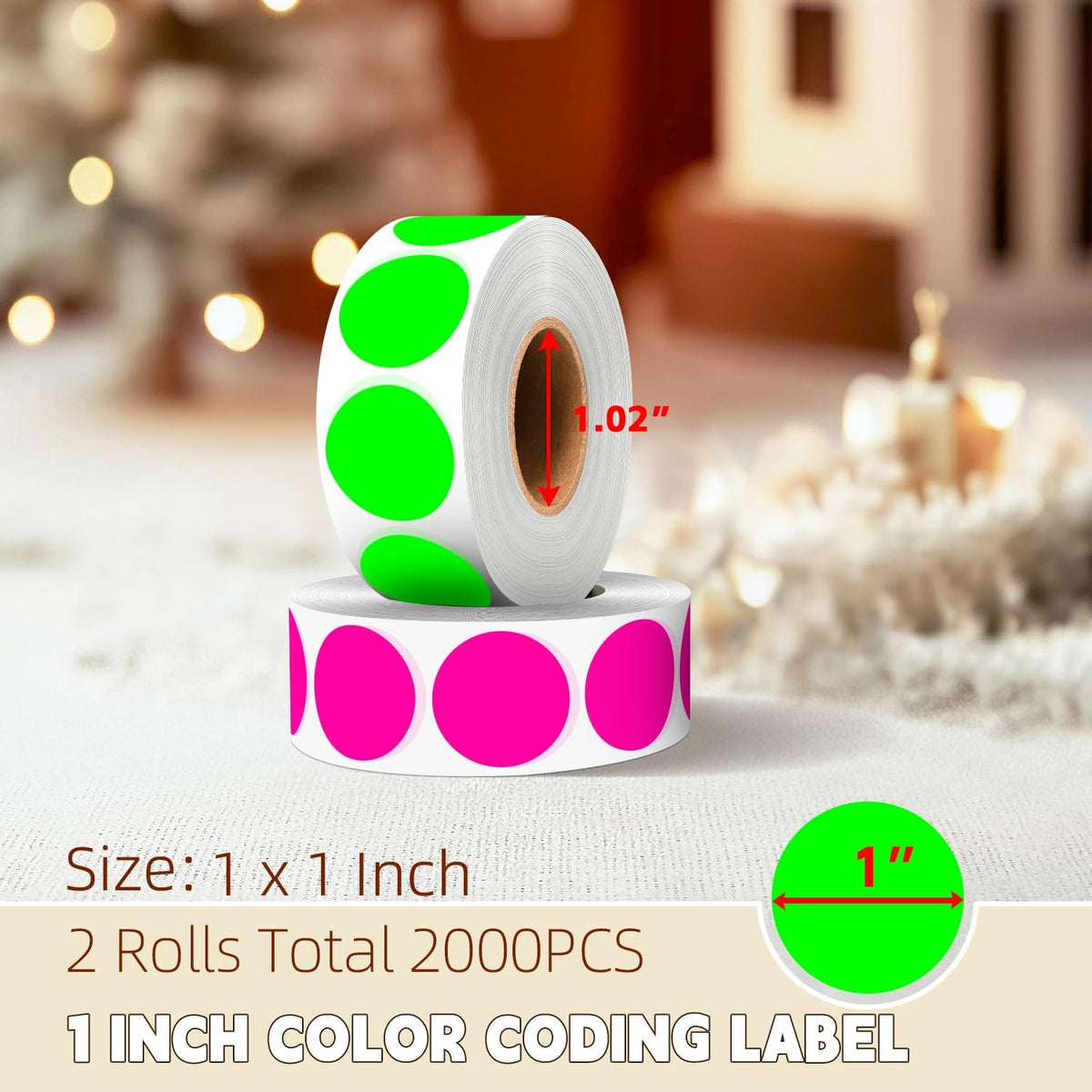 1 inch Round Clear Circle Dot Sticker 1000pcs Transparent Adhesive Label | 2.5cm Sticky Dots Label for Envelope, Cosmetic Box, Gift Bag, Translucent Wafer Package Seals, Safe Material