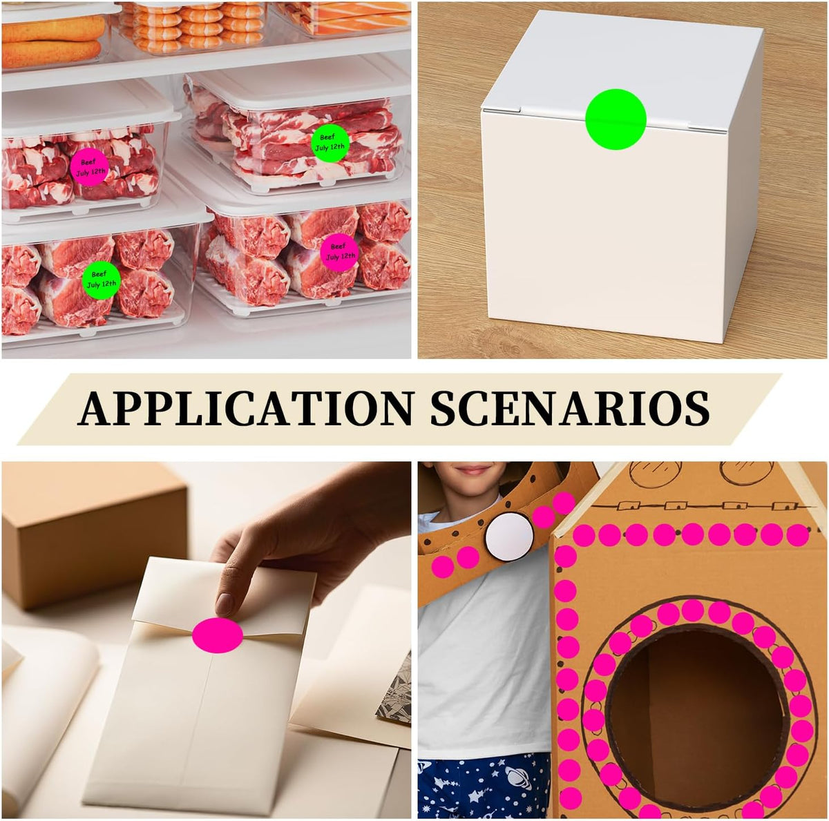 1 inch Round Clear Circle Dot Sticker 1000pcs Transparent Adhesive Label | 2.5cm Sticky Dots Label for Envelope, Cosmetic Box, Gift Bag, Translucent Wafer Package Seals, Safe Material