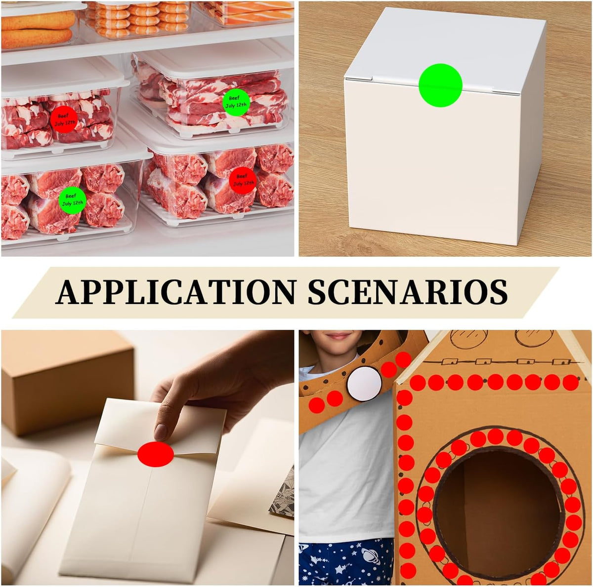 1 inch Round Clear Circle Dot Sticker 1000pcs Transparent Adhesive Label | 2.5cm Sticky Dots Label for Envelope, Cosmetic Box, Gift Bag, Translucent Wafer Package Seals, Safe Material