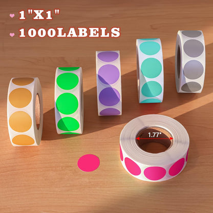 1 inch Round Clear Circle Dot Sticker 1000pcs Transparent Adhesive Label | 2.5cm Sticky Dots Label for Envelope, Cosmetic Box, Gift Bag, Translucent Wafer Package Seals, Safe Material