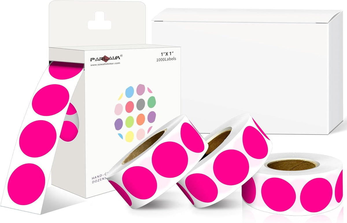 1 inch Round Clear Circle Dot Sticker 1000pcs Transparent Adhesive Label | 2.5cm Sticky Dots Label for Envelope, Cosmetic Box, Gift Bag, Translucent Wafer Package Seals, Safe Material