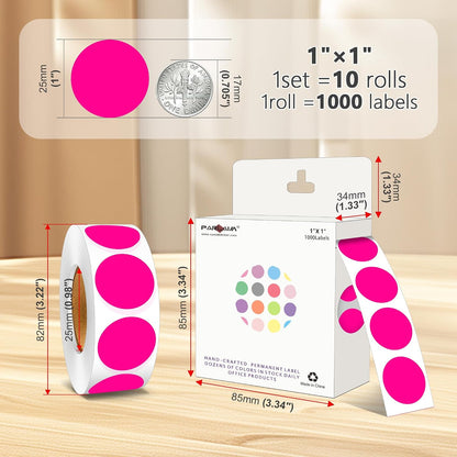 1 inch Round Clear Circle Dot Sticker 1000pcs Transparent Adhesive Label | 2.5cm Sticky Dots Label for Envelope, Cosmetic Box, Gift Bag, Translucent Wafer Package Seals, Safe Material