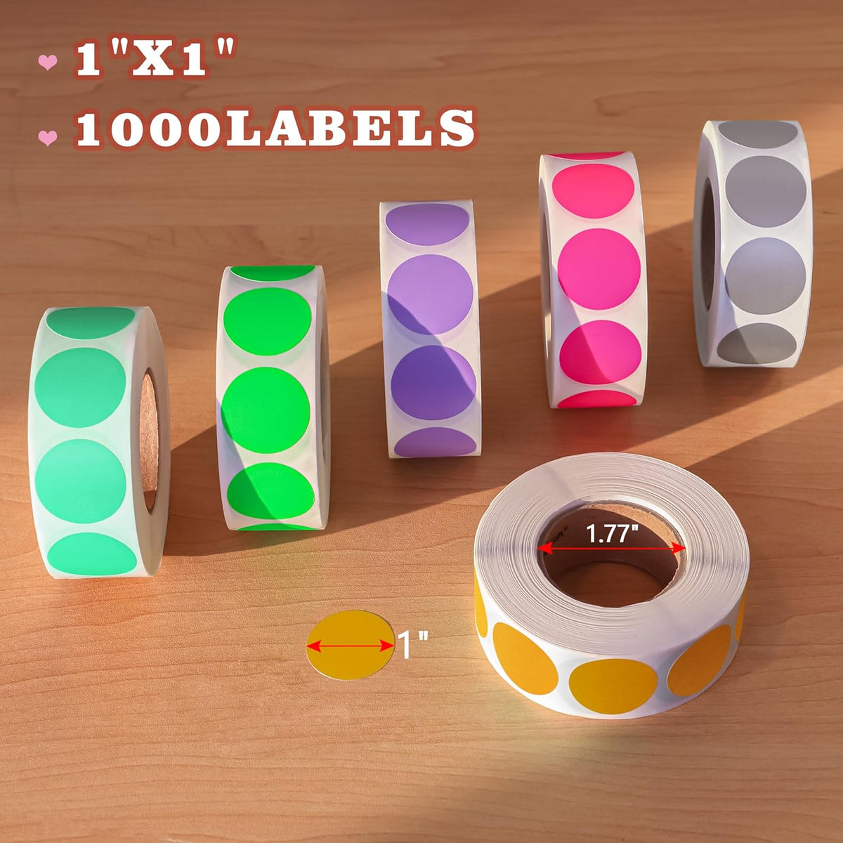 1 inch Round Clear Circle Dot Sticker 1000pcs Transparent Adhesive Label | 2.5cm Sticky Dots Label for Envelope, Cosmetic Box, Gift Bag, Translucent Wafer Package Seals, Safe Material