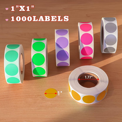 1 inch Round Clear Circle Dot Sticker 1000pcs Transparent Adhesive Label | 2.5cm Sticky Dots Label for Envelope, Cosmetic Box, Gift Bag, Translucent Wafer Package Seals, Safe Material