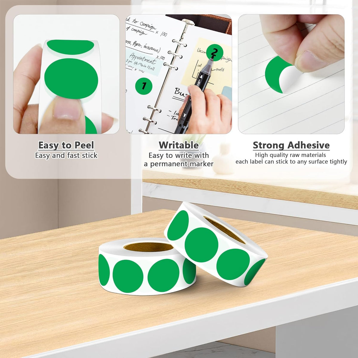 1 inch Round Clear Circle Dot Sticker 1000pcs Transparent Adhesive Label | 2.5cm Sticky Dots Label for Envelope, Cosmetic Box, Gift Bag, Translucent Wafer Package Seals, Safe Material