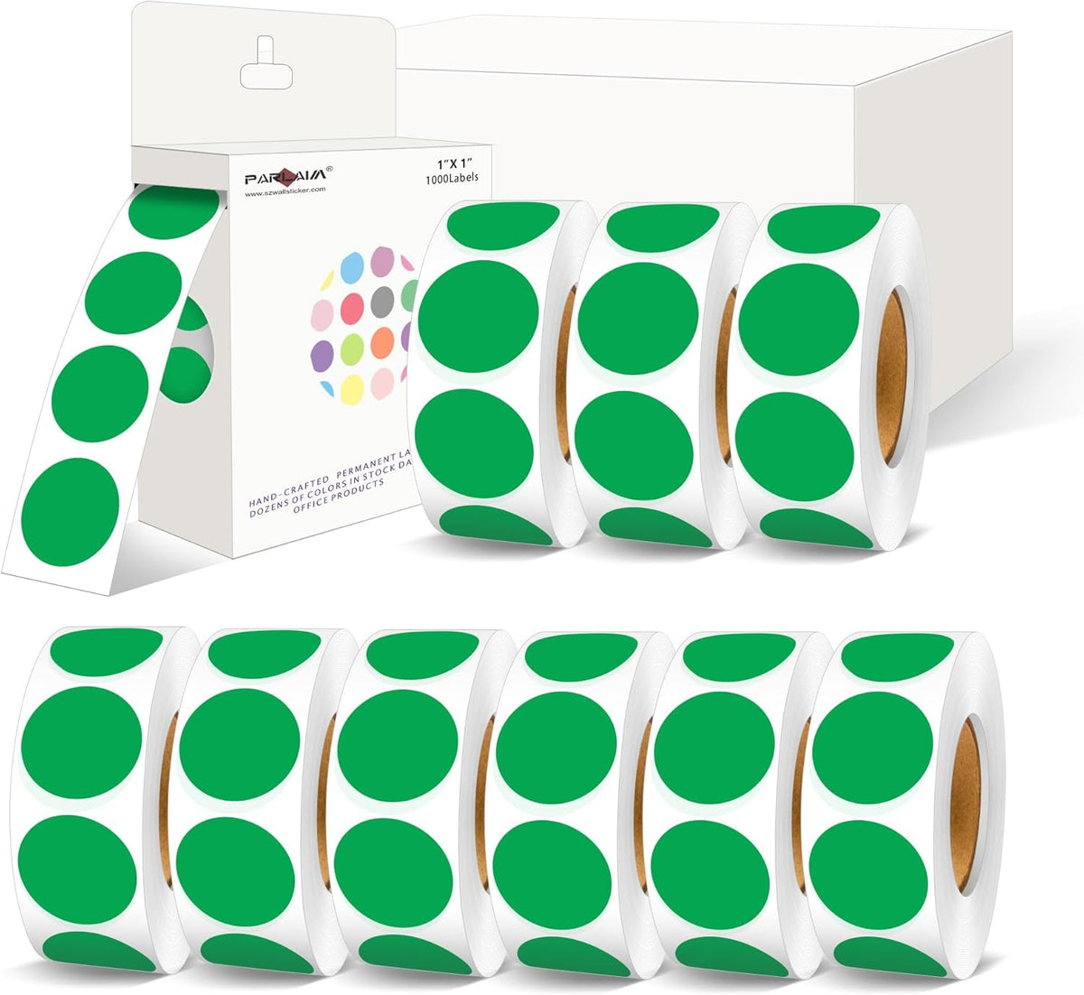 1 inch Round Clear Circle Dot Sticker 1000pcs Transparent Adhesive Label | 2.5cm Sticky Dots Label for Envelope, Cosmetic Box, Gift Bag, Translucent Wafer Package Seals, Safe Material