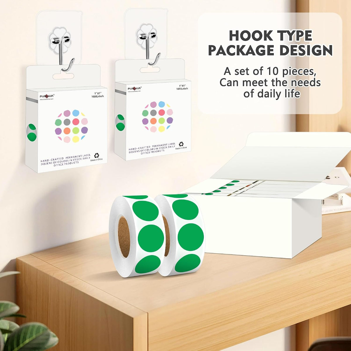 1 inch Round Clear Circle Dot Sticker 1000pcs Transparent Adhesive Label | 2.5cm Sticky Dots Label for Envelope, Cosmetic Box, Gift Bag, Translucent Wafer Package Seals, Safe Material