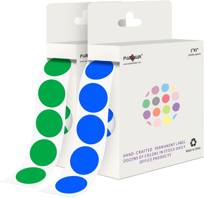 1 inch Round Clear Circle Dot Sticker 1000pcs Transparent Adhesive Label | 2.5cm Sticky Dots Label for Envelope, Cosmetic Box, Gift Bag, Translucent Wafer Package Seals, Safe Material