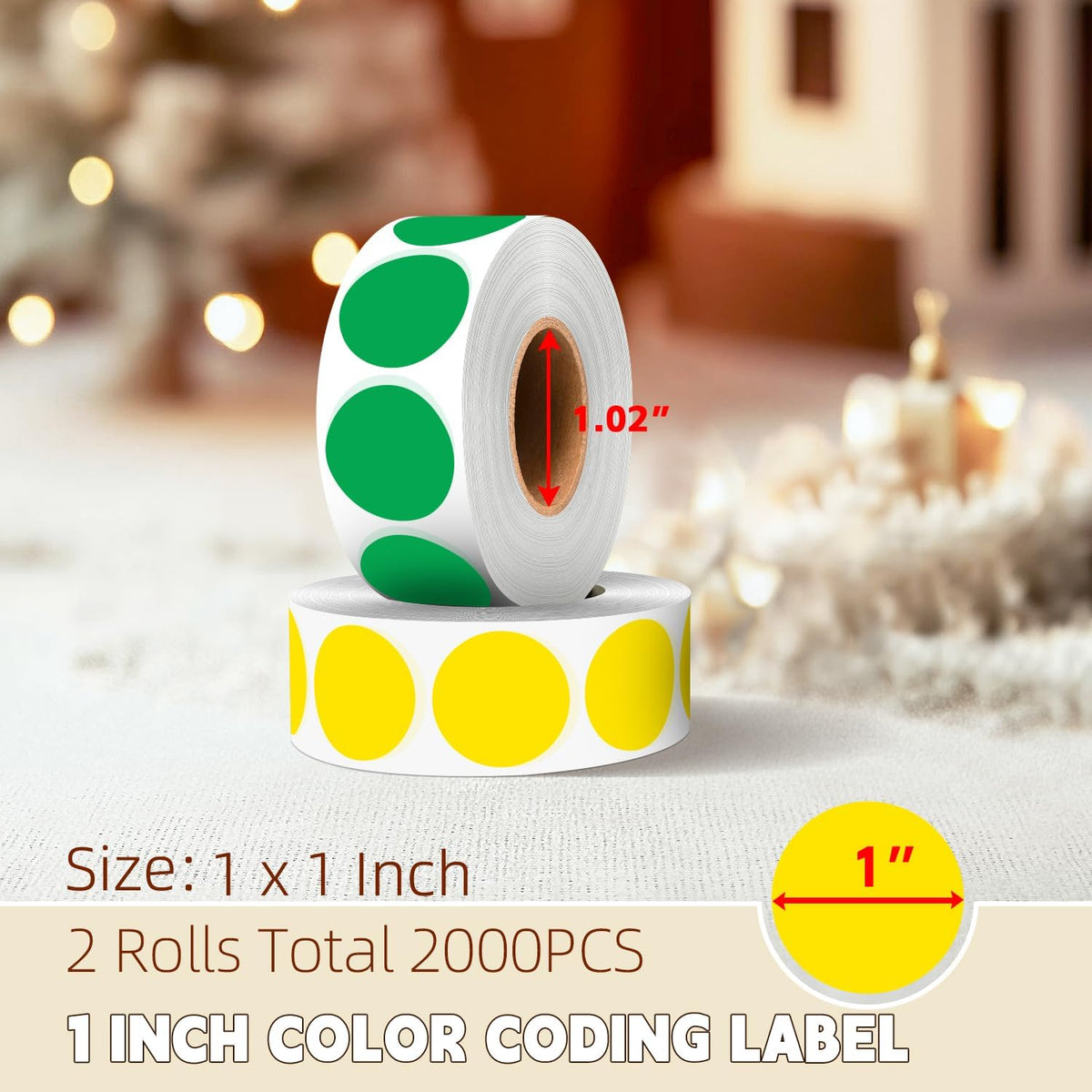 1 inch Round Clear Circle Dot Sticker 1000pcs Transparent Adhesive Label | 2.5cm Sticky Dots Label for Envelope, Cosmetic Box, Gift Bag, Translucent Wafer Package Seals, Safe Material