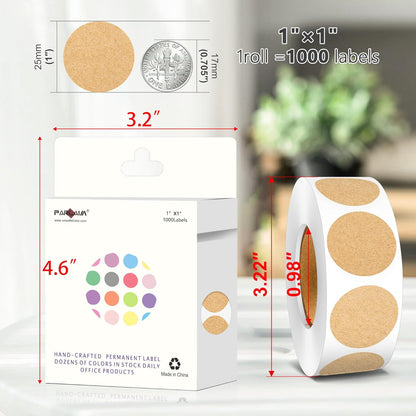 1 inch Round Clear Circle Dot Sticker 1000pcs Transparent Adhesive Label | 2.5cm Sticky Dots Label for Envelope, Cosmetic Box, Gift Bag, Translucent Wafer Package Seals, Safe Material