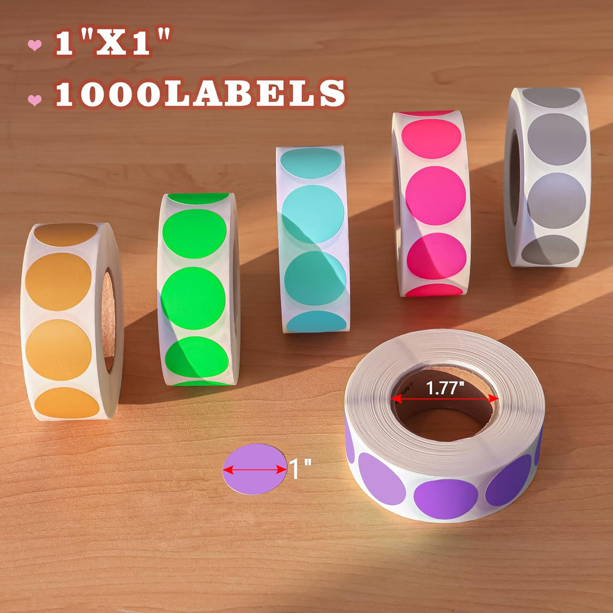 1 inch Round Clear Circle Dot Sticker 1000pcs Transparent Adhesive Label | 2.5cm Sticky Dots Label for Envelope, Cosmetic Box, Gift Bag, Translucent Wafer Package Seals, Safe Material