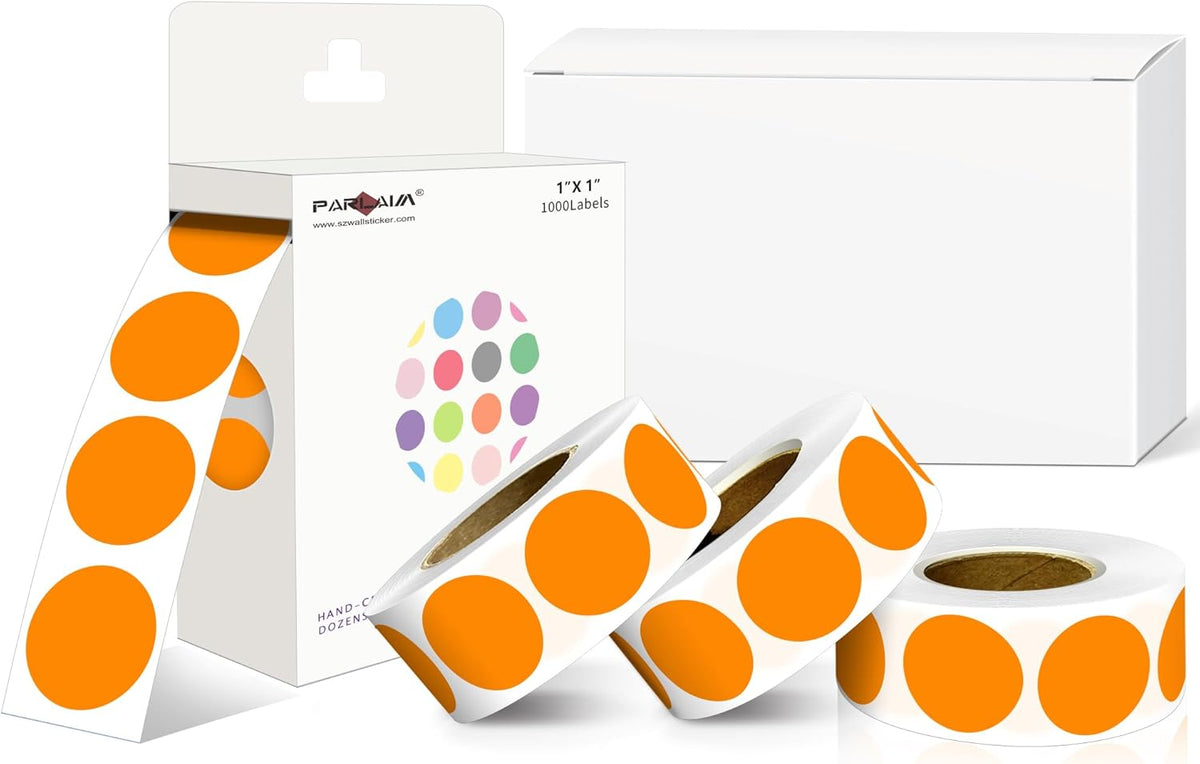 1 inch Round Clear Circle Dot Sticker 1000pcs Transparent Adhesive Label | 2.5cm Sticky Dots Label for Envelope, Cosmetic Box, Gift Bag, Translucent Wafer Package Seals, Safe Material