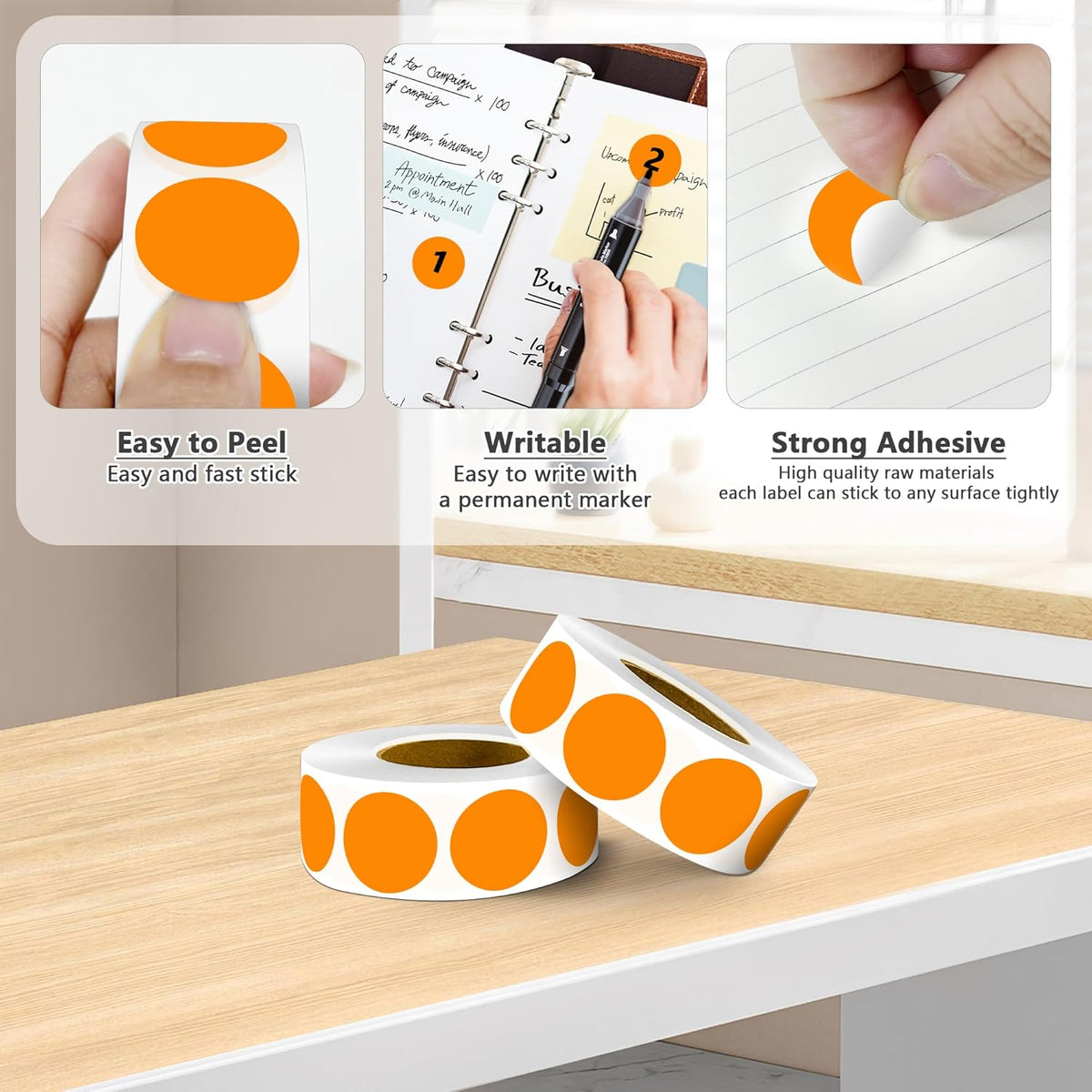 1 inch Round Clear Circle Dot Sticker 1000pcs Transparent Adhesive Label | 2.5cm Sticky Dots Label for Envelope, Cosmetic Box, Gift Bag, Translucent Wafer Package Seals, Safe Material