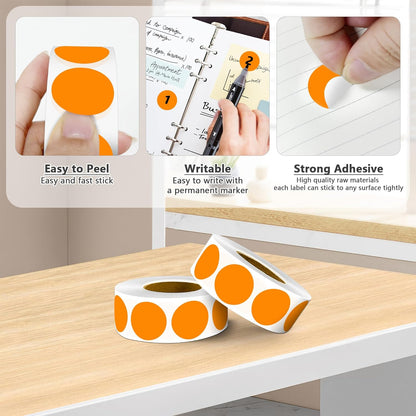 1 inch Round Clear Circle Dot Sticker 1000pcs Transparent Adhesive Label | 2.5cm Sticky Dots Label for Envelope, Cosmetic Box, Gift Bag, Translucent Wafer Package Seals, Safe Material