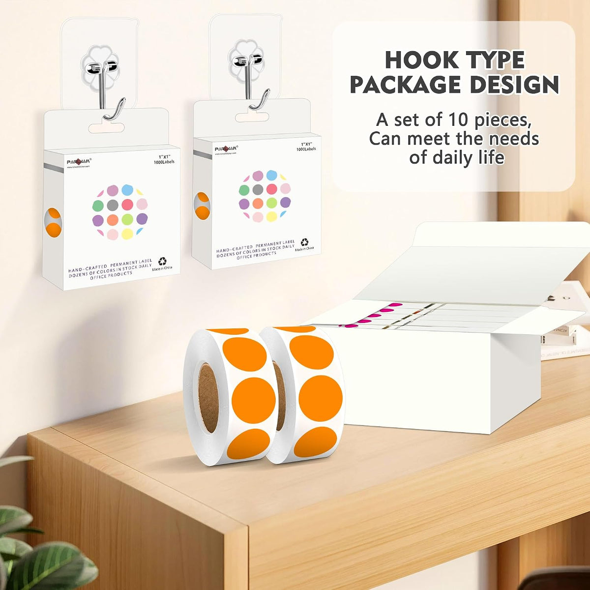 1 inch Round Clear Circle Dot Sticker 1000pcs Transparent Adhesive Label | 2.5cm Sticky Dots Label for Envelope, Cosmetic Box, Gift Bag, Translucent Wafer Package Seals, Safe Material