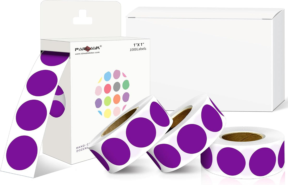 1 inch Round Clear Circle Dot Sticker 1000pcs Transparent Adhesive Label | 2.5cm Sticky Dots Label for Envelope, Cosmetic Box, Gift Bag, Translucent Wafer Package Seals, Safe Material