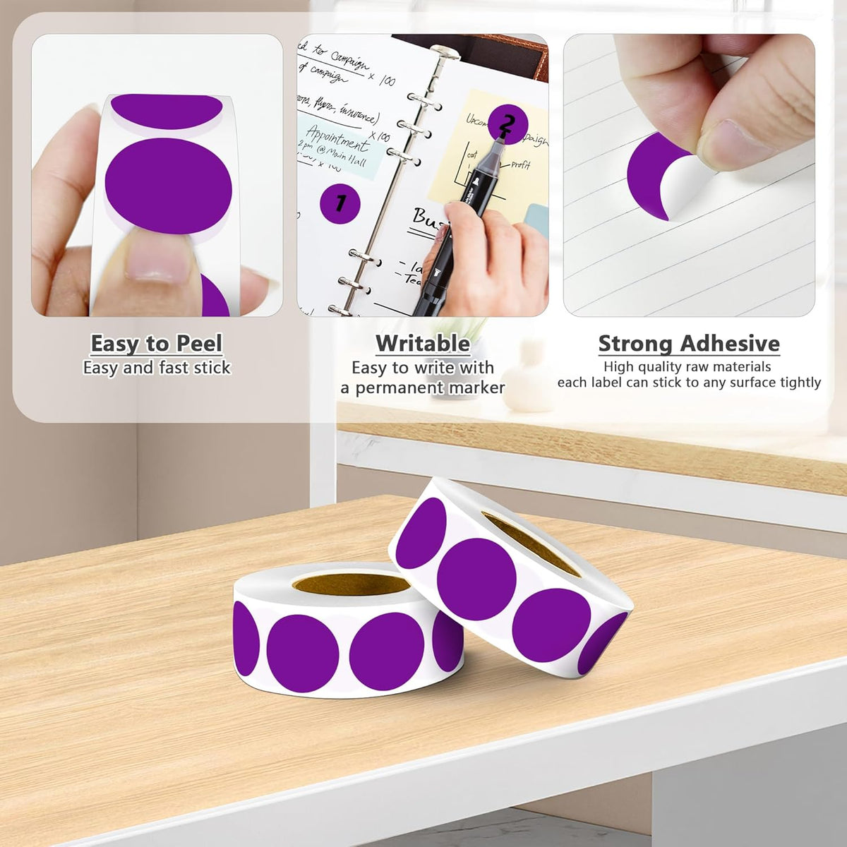 1 inch Round Clear Circle Dot Sticker 1000pcs Transparent Adhesive Label | 2.5cm Sticky Dots Label for Envelope, Cosmetic Box, Gift Bag, Translucent Wafer Package Seals, Safe Material
