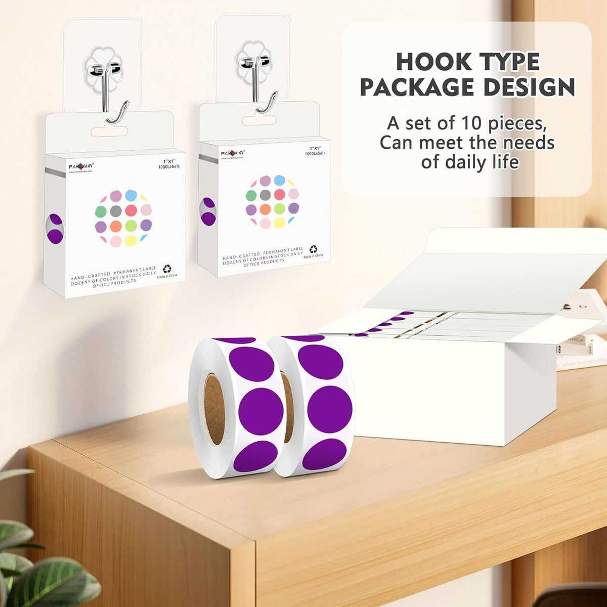 1 inch Round Clear Circle Dot Sticker 1000pcs Transparent Adhesive Label | 2.5cm Sticky Dots Label for Envelope, Cosmetic Box, Gift Bag, Translucent Wafer Package Seals, Safe Material
