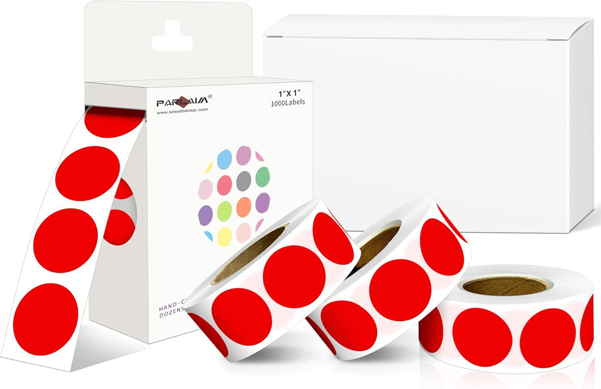 1 inch Round Clear Circle Dot Sticker 1000pcs Transparent Adhesive Label | 2.5cm Sticky Dots Label for Envelope, Cosmetic Box, Gift Bag, Translucent Wafer Package Seals, Safe Material