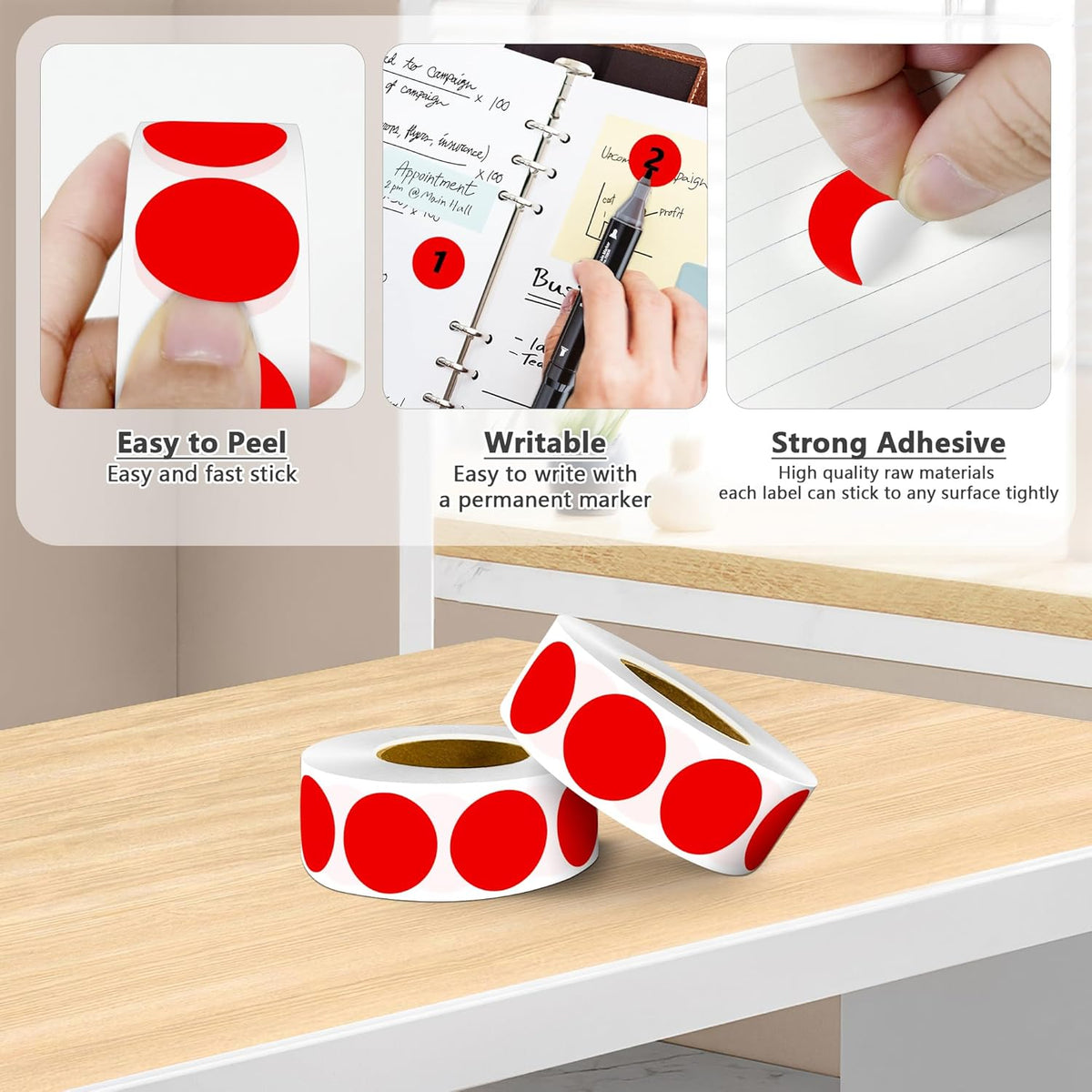 1 inch Round Clear Circle Dot Sticker 1000pcs Transparent Adhesive Label | 2.5cm Sticky Dots Label for Envelope, Cosmetic Box, Gift Bag, Translucent Wafer Package Seals, Safe Material