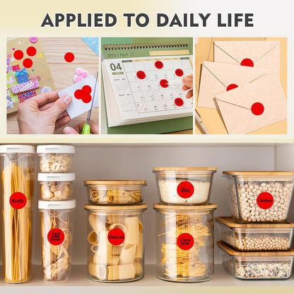 1 inch Round Clear Circle Dot Sticker 1000pcs Transparent Adhesive Label | 2.5cm Sticky Dots Label for Envelope, Cosmetic Box, Gift Bag, Translucent Wafer Package Seals, Safe Material