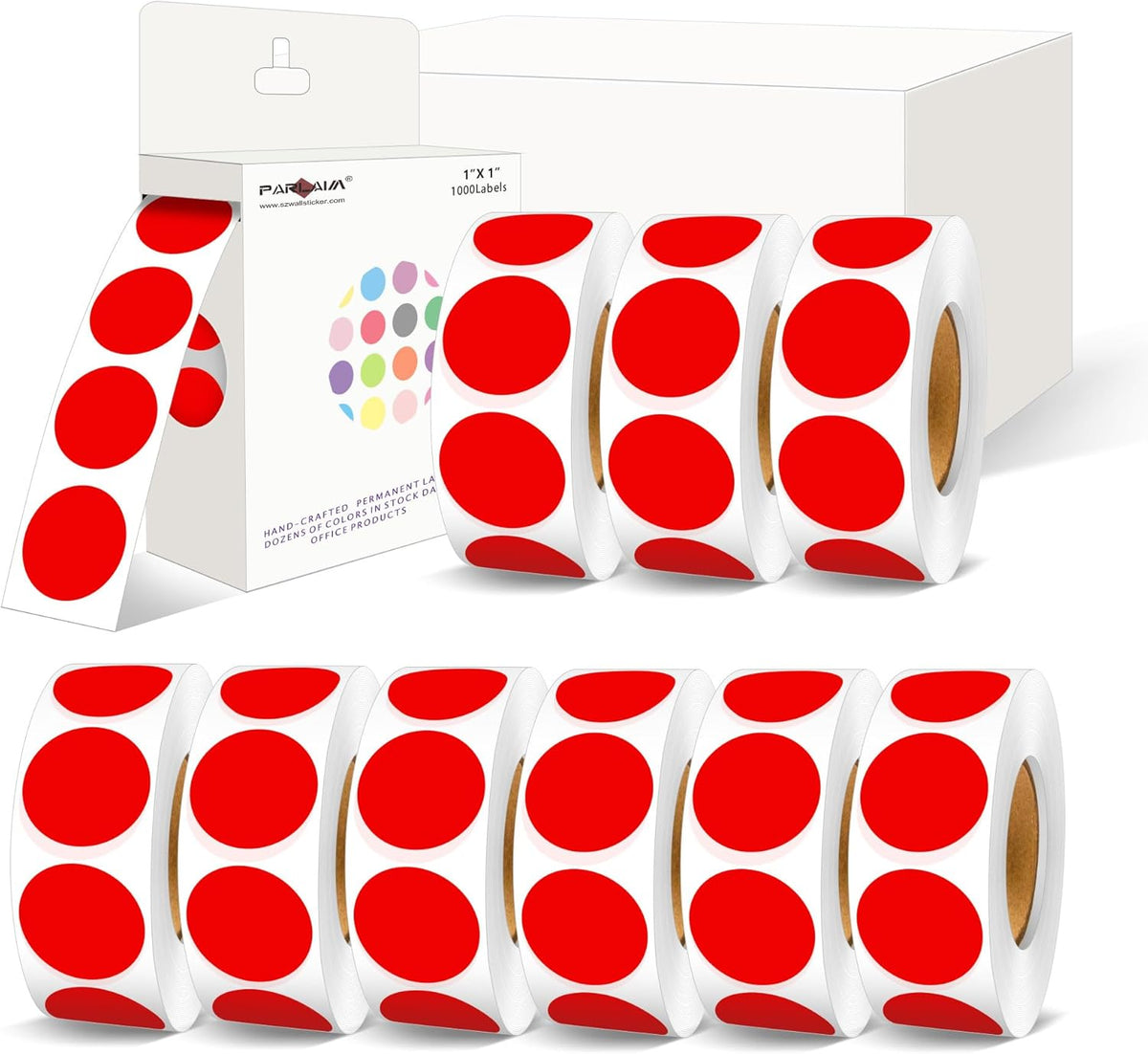 1 inch Round Clear Circle Dot Sticker 1000pcs Transparent Adhesive Label | 2.5cm Sticky Dots Label for Envelope, Cosmetic Box, Gift Bag, Translucent Wafer Package Seals, Safe Material