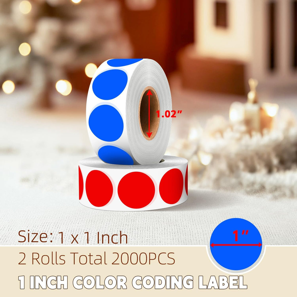 1 inch Round Clear Circle Dot Sticker 1000pcs Transparent Adhesive Label | 2.5cm Sticky Dots Label for Envelope, Cosmetic Box, Gift Bag, Translucent Wafer Package Seals, Safe Material