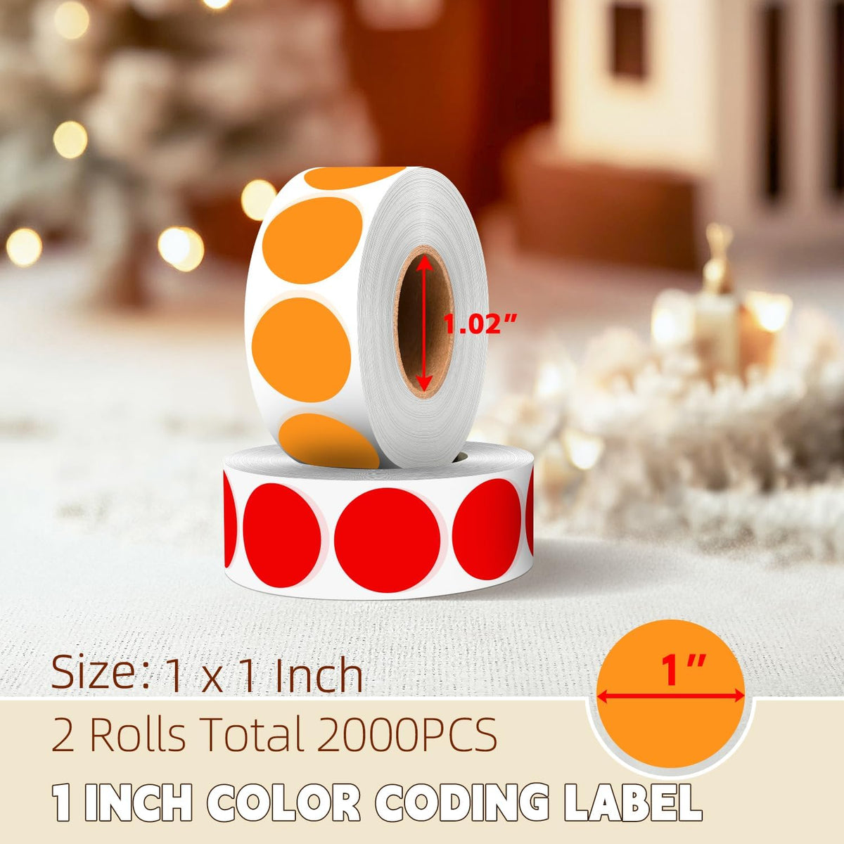 1 inch Round Clear Circle Dot Sticker 1000pcs Transparent Adhesive Label | 2.5cm Sticky Dots Label for Envelope, Cosmetic Box, Gift Bag, Translucent Wafer Package Seals, Safe Material
