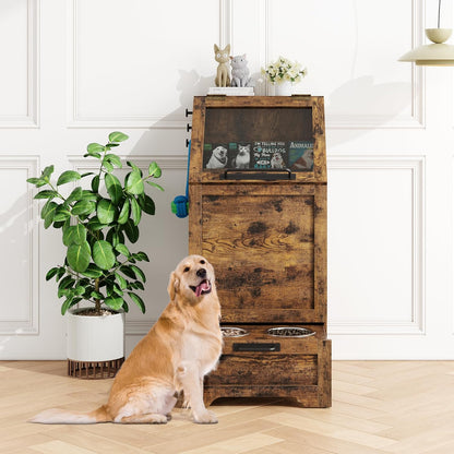 Dog Feeding Station with 2 Elevated Bowls