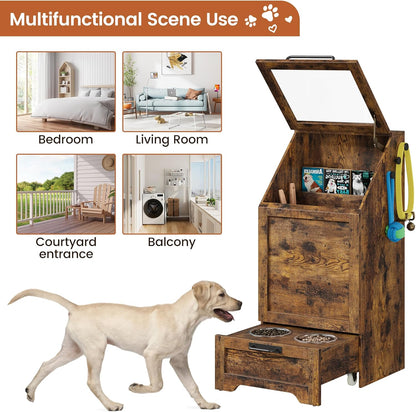 Dog Feeding Station with 2 Elevated Bowls