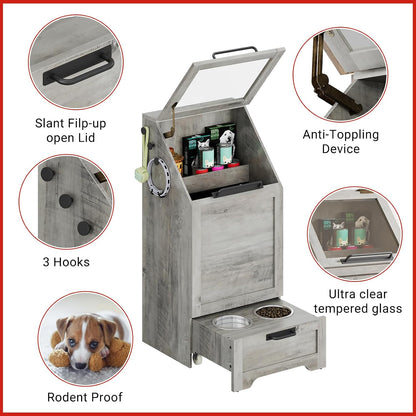Dog Feeding Station with 2 Elevated Bowls