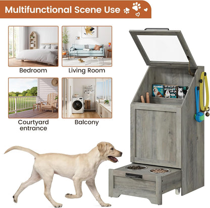 Dog Feeding Station with 2 Elevated Bowls