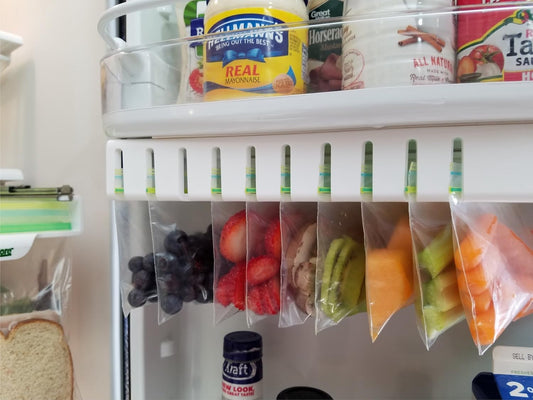 Your Refrigerator Organizer - Zip lock Bags Easy Fridge Organizer - Organizes 10 Bags, Perfect For Leftovers, Easy To See & Install, Access Food, Does not come with Tracks - Door