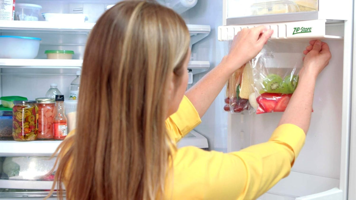 Your Refrigerator Organizer - Zip lock Bags Easy Fridge Organizer - Organizes 10 Bags, Perfect For Leftovers, Easy To See & Install, Access Food, Does not come with Tracks - Door