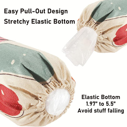 2Pcs Sunflower Plastic Bag Holder for Kitchen Essentials, Reusable Hanging Grocery Bag Organizer, Sunflower Gifts for Women, Washable Large Grocery Trash Bags Storage Dispenser