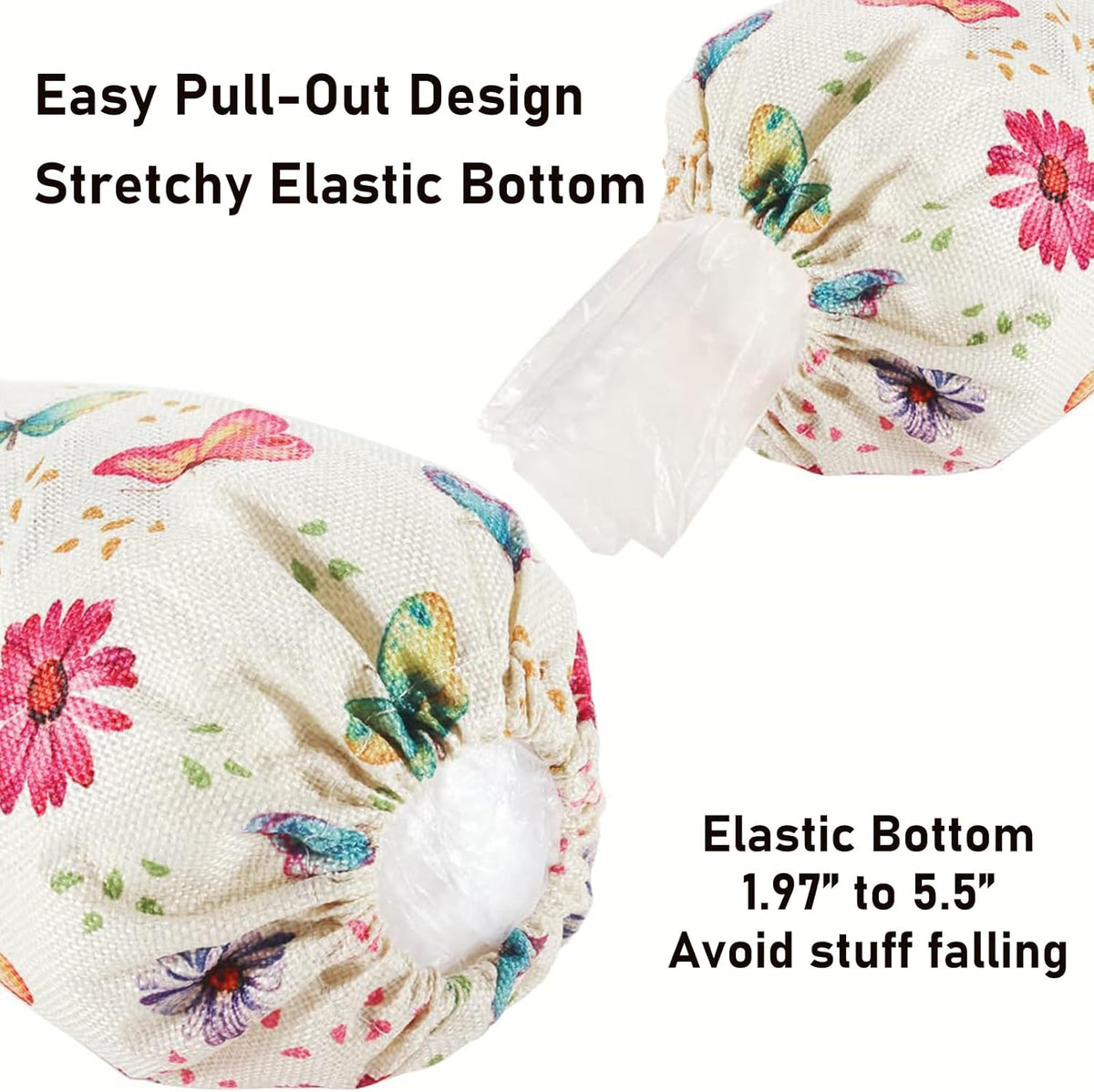 2Pcs Sunflower Plastic Bag Holder for Kitchen Essentials, Reusable Hanging Grocery Bag Organizer, Sunflower Gifts for Women, Washable Large Grocery Trash Bags Storage Dispenser