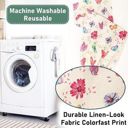2Pcs Sunflower Plastic Bag Holder for Kitchen Essentials, Reusable Hanging Grocery Bag Organizer, Sunflower Gifts for Women, Washable Large Grocery Trash Bags Storage Dispenser