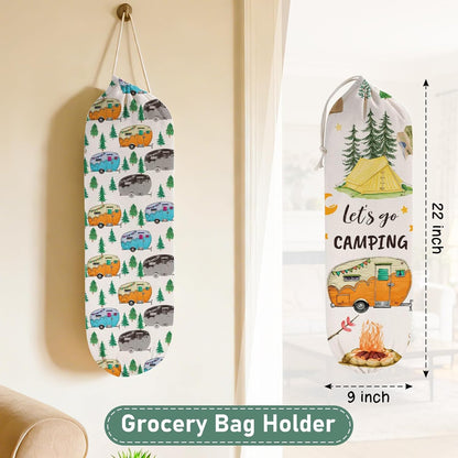 2Pcs Sunflower Plastic Bag Holder for Kitchen Essentials, Reusable Hanging Grocery Bag Organizer, Sunflower Gifts for Women, Washable Large Grocery Trash Bags Storage Dispenser