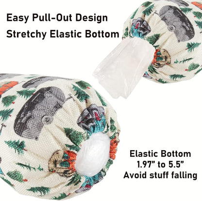 2Pcs Sunflower Plastic Bag Holder for Kitchen Essentials, Reusable Hanging Grocery Bag Organizer, Sunflower Gifts for Women, Washable Large Grocery Trash Bags Storage Dispenser