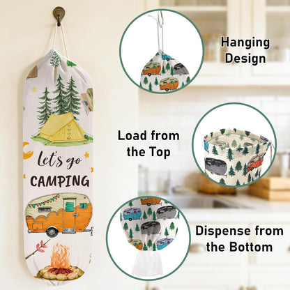 2Pcs Sunflower Plastic Bag Holder for Kitchen Essentials, Reusable Hanging Grocery Bag Organizer, Sunflower Gifts for Women, Washable Large Grocery Trash Bags Storage Dispenser
