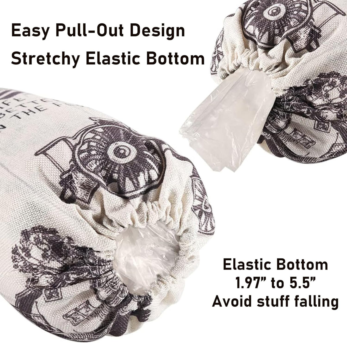 2Pcs Sunflower Plastic Bag Holder for Kitchen Essentials, Reusable Hanging Grocery Bag Organizer, Sunflower Gifts for Women, Washable Large Grocery Trash Bags Storage Dispenser