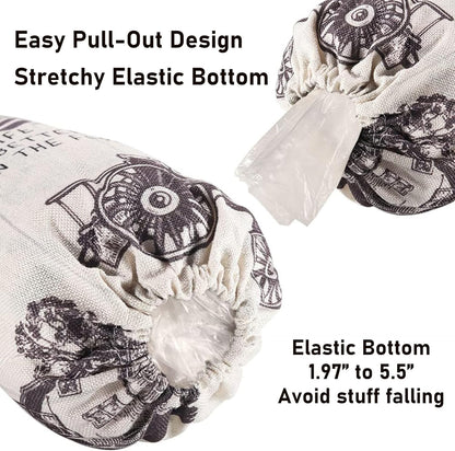 2Pcs Sunflower Plastic Bag Holder for Kitchen Essentials, Reusable Hanging Grocery Bag Organizer, Sunflower Gifts for Women, Washable Large Grocery Trash Bags Storage Dispenser