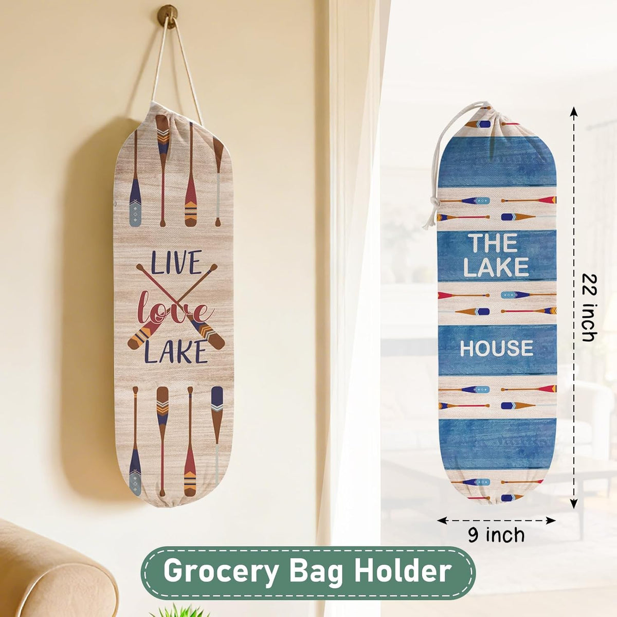 2Pcs Sunflower Plastic Bag Holder for Kitchen Essentials, Reusable Hanging Grocery Bag Organizer, Sunflower Gifts for Women, Washable Large Grocery Trash Bags Storage Dispenser