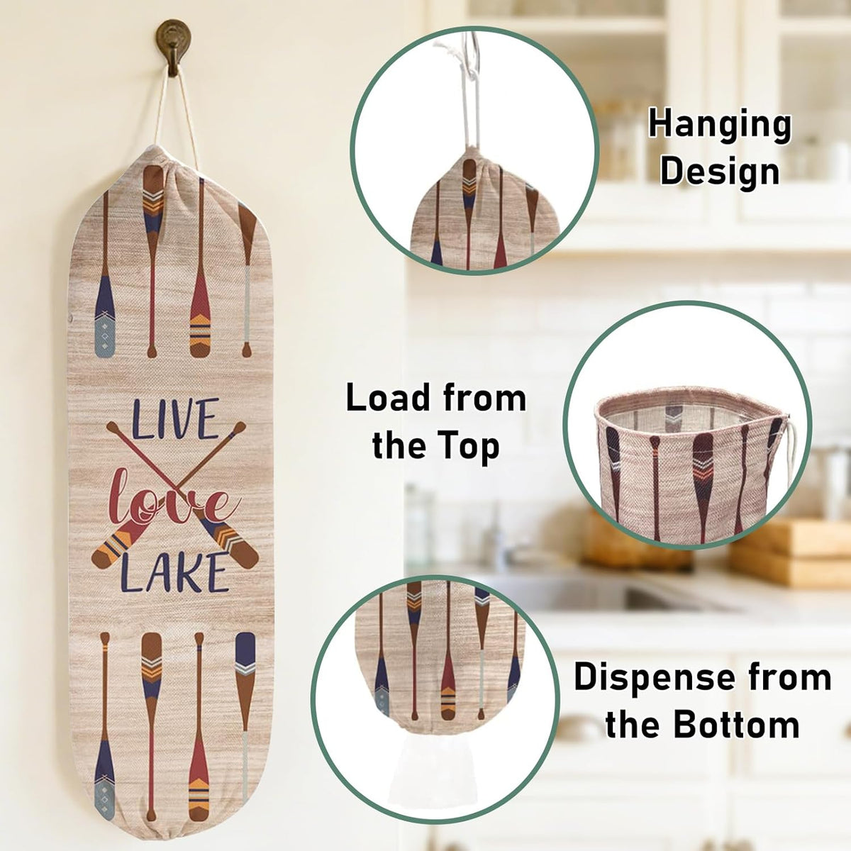 2Pcs Sunflower Plastic Bag Holder for Kitchen Essentials, Reusable Hanging Grocery Bag Organizer, Sunflower Gifts for Women, Washable Large Grocery Trash Bags Storage Dispenser
