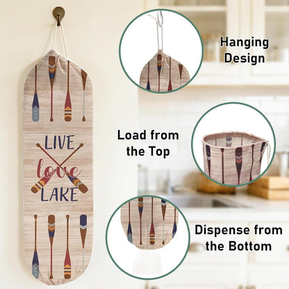 2Pcs Sunflower Plastic Bag Holder for Kitchen Essentials, Reusable Hanging Grocery Bag Organizer, Sunflower Gifts for Women, Washable Large Grocery Trash Bags Storage Dispenser