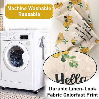 2Pcs Sunflower Plastic Bag Holder for Kitchen Essentials, Reusable Hanging Grocery Bag Organizer, Sunflower Gifts for Women, Washable Large Grocery Trash Bags Storage Dispenser